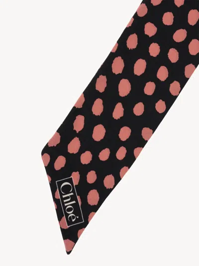 Chloé Spotted Bandeau Scarf In Black