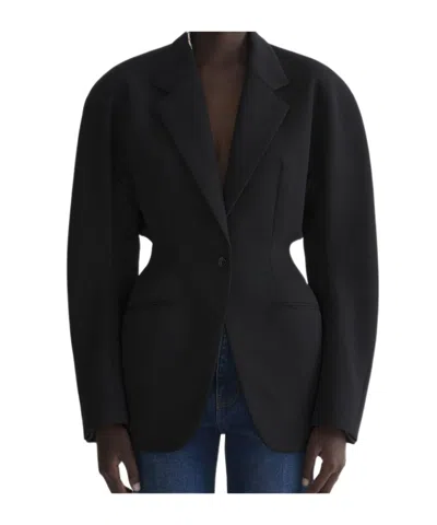 Mugler Cutout Padded Jacket In Black