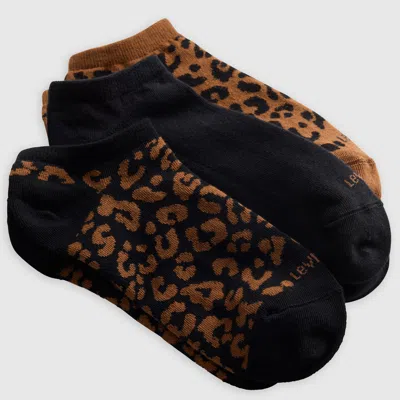 Levi's Low Cut Leopard Socks (3-pack) In Blue