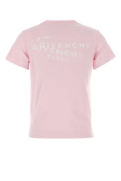 Givenchy Crew Neck Short Sleeve Straight Hem Top In Pink