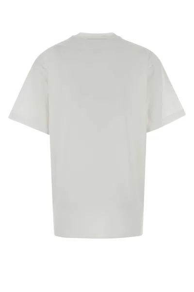 Gucci Women White Crewneck T-shirt With Tonal Horsebit Embroidery On The Front In Cotton Woman In White