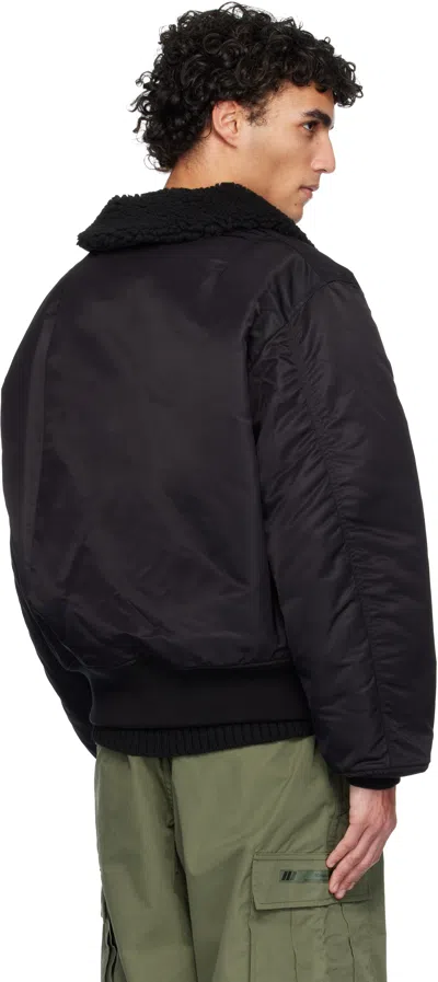 Wtaps Black Drab Es Bomber Jacket In Black