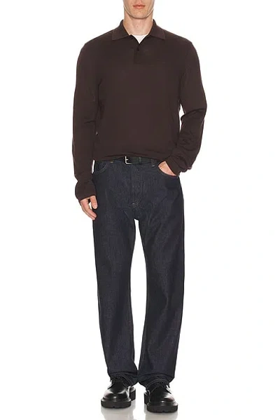 Samsoe & Samsoe Sarowan Long Sleeve Polo In Brown