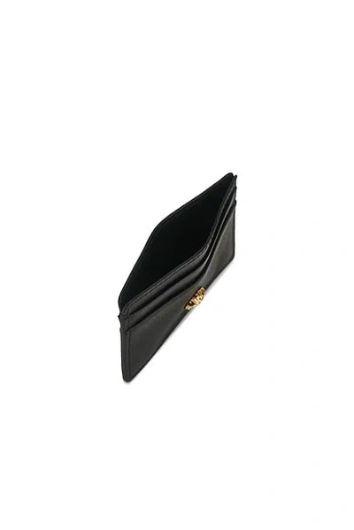 Versace Logo-plaque Leather Cardholder In Black