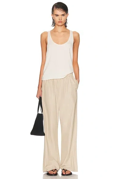 Brandon Maxwell Teagan Wide-leg Pull-on Pants In Neutral