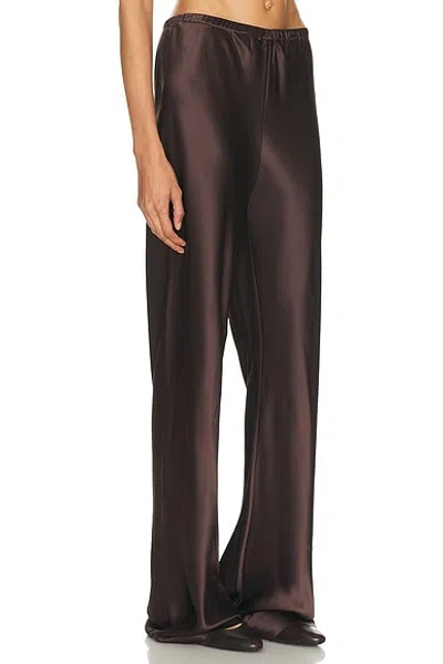 Eaves Loretta Silk Pants In Brown