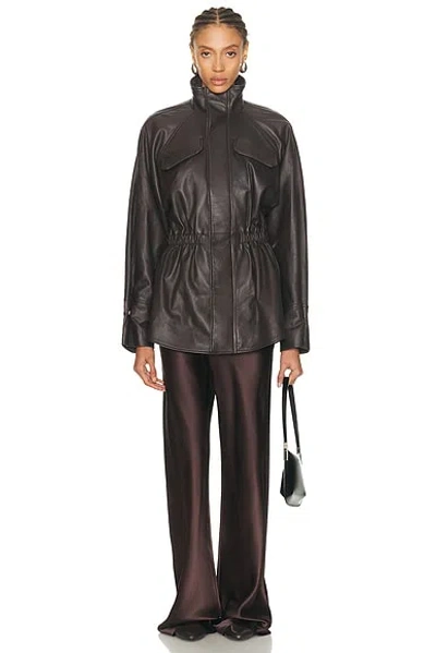 Eaves Loretta Silk Pants In Brown