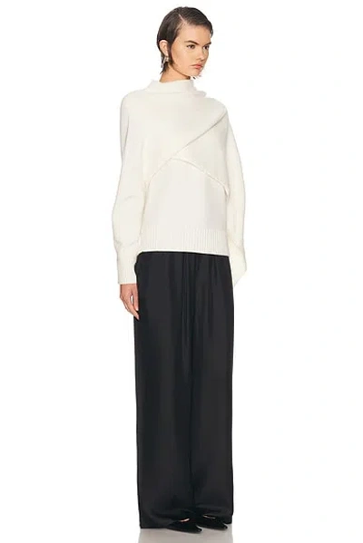 A.l.c Davin Draped Wool Sweater In Ivory In White