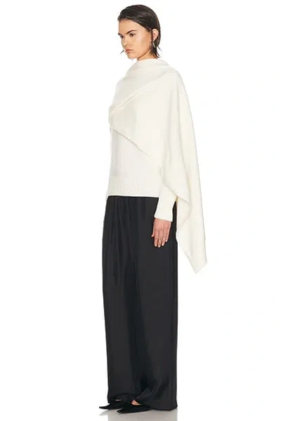 A.l.c Davin Draped Wool Sweater In Ivory In White