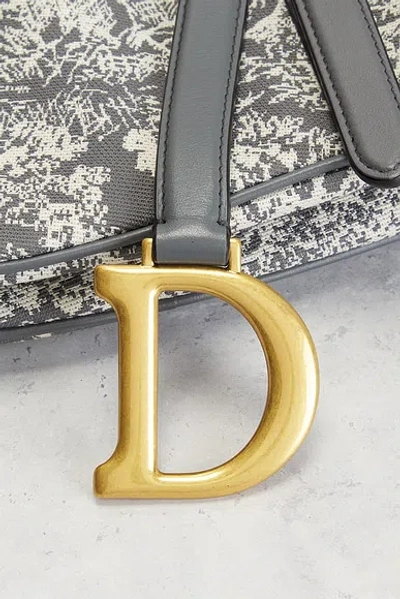Pre-owned Dior Saddle Bag In Gray