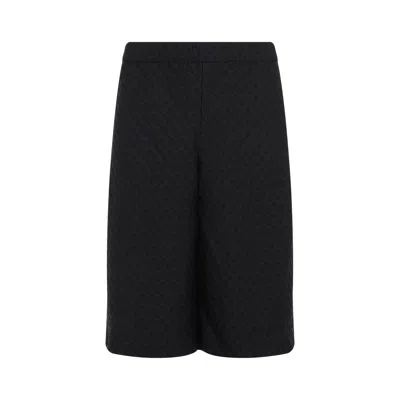 Alexander Mcqueen Black Viscose Blend Bermuda Shorts In Multi