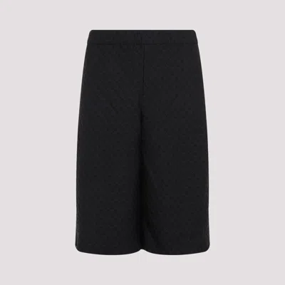 Alexander Mcqueen Black Viscose Blend Bermuda Shorts In Multi