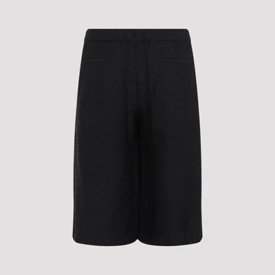 Alexander Mcqueen Black Viscose Blend Bermuda Shorts In Multi