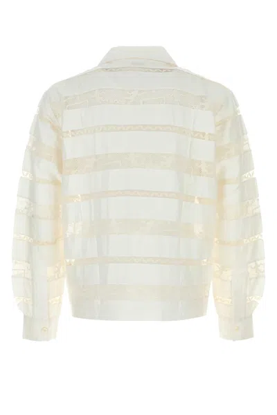 Bode White Poplin Shirt In Neutral