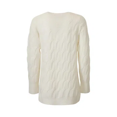 Max Mara Cable Knit Quid Sweater In White