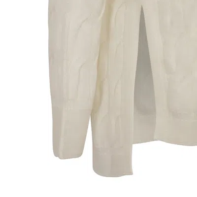 Max Mara Cable Knit Quid Sweater In White