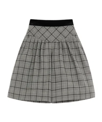 Valentino Wool Bermuda Shorts With Check Pattern In Gray