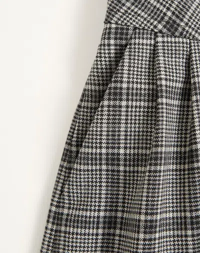 Valentino Wool Bermuda Shorts With Check Pattern In Gray