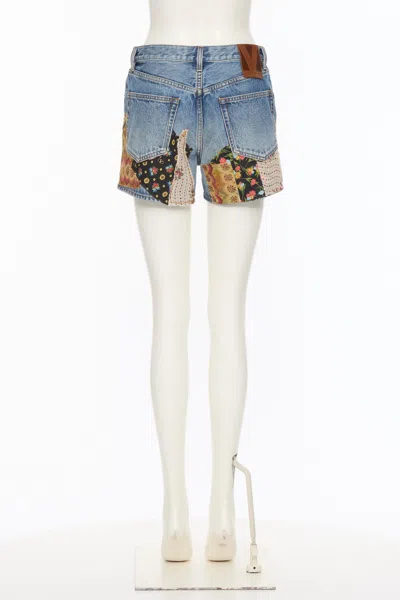 Valentino Patchwork Jeans With Embroidered-beads In Blue