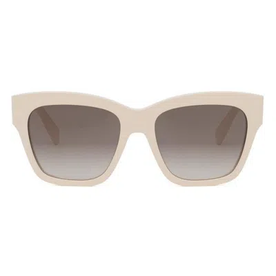 Celine Triomphe 55mm Gradient Geometric Sunglasses In Neutral