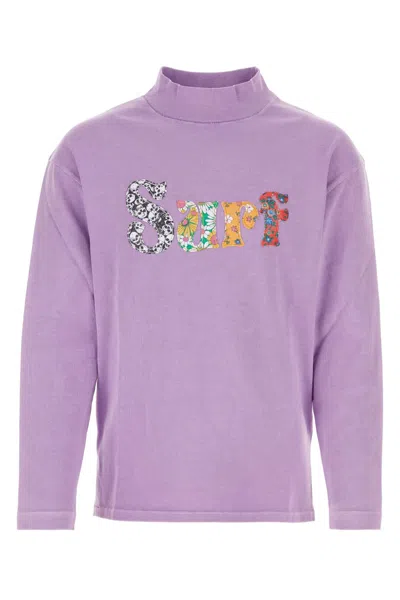 Erl Lilac Cotton Sweatshirt In Purple
