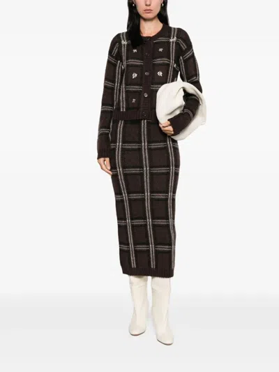 Ermanno Acrylic Cardigan In Brown