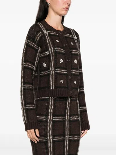 Ermanno Acrylic Cardigan In Brown