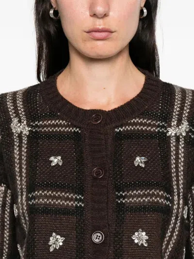 Ermanno Acrylic Cardigan In Brown