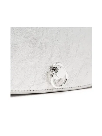 Gianni Chiarini Deva Clutch In Laminated Leather In Silver