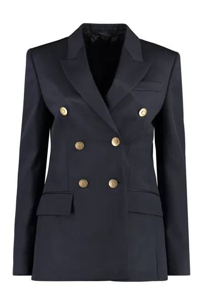 Givenchy Midnight Blue Wool Blend Blazer In Black
