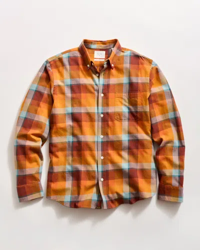 Billy Reid Bold Plaid Tuscumbia Button Down Shirt In Orange In Multi
