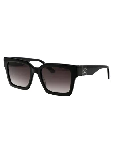 Karl Lagerfeld Black Acetate Sunglasses In Black