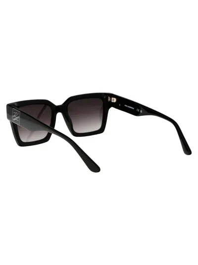 Karl Lagerfeld Black Acetate Sunglasses In Black