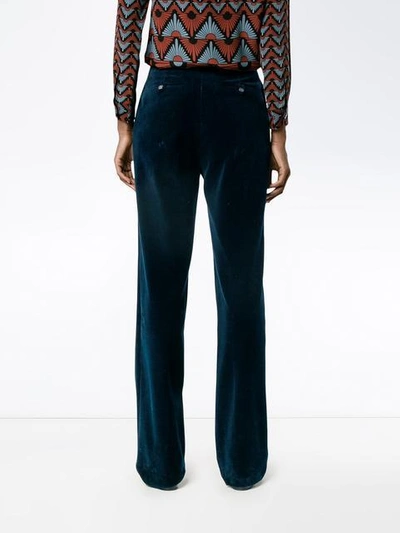 Shop Gucci Straight-leg Corduroy Trousers - Blue