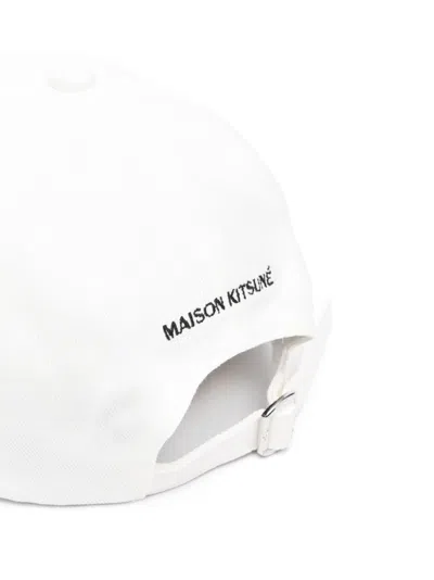 Maison Kitsuné Maison Kitsune White Cotton Baseball Cap In White