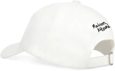 Maison Kitsuné Maison Kitsune White Cotton Baseball Cap In White