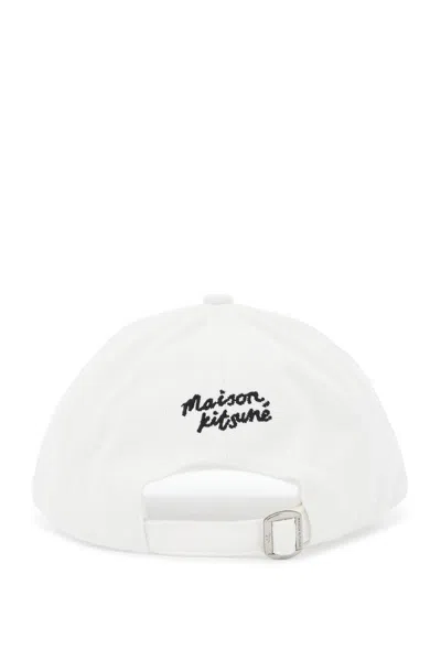 Maison Kitsuné Maison Kitsune White Cotton Baseball Cap In White