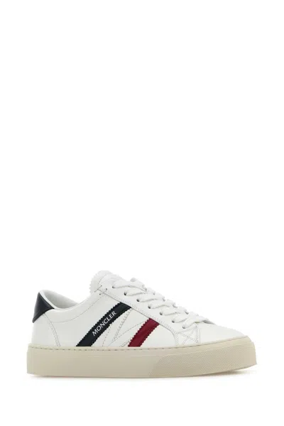 Moncler Low Top Sneakers Block Design Contrast Heel In White