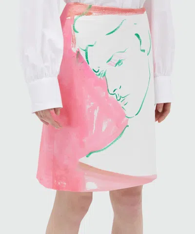 Msgm Patterned Skirt In Pink