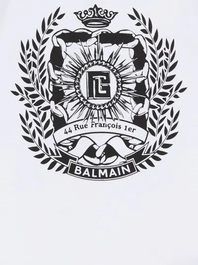 Balmain Printed Crest T-shirt In White