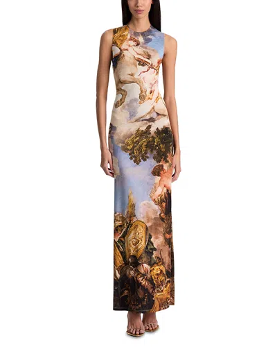 Alice And Olivia Renaissance Delora Open-back Maxi Dress In Multi