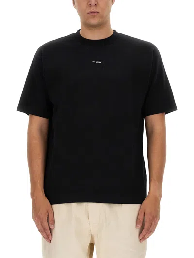 Drôle De Monsieur Black Classic Nfpm T-shirt With Logo Print In Cotton Blend Man In Multi