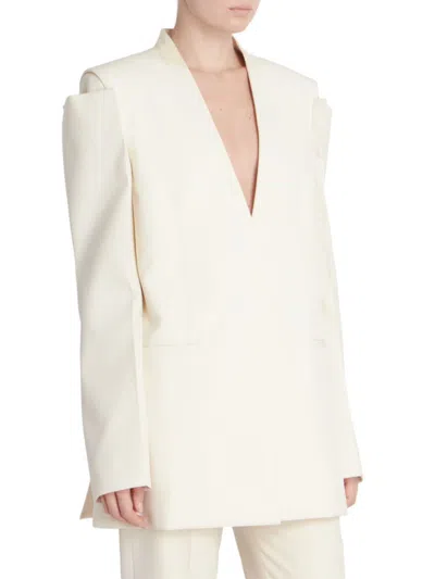 Givenchy Cut-out Single-breasted Blazer In Neutral
