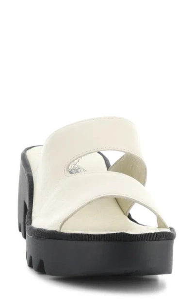 Fly London Tech Platform Sandal In White