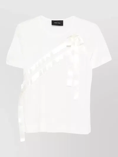 Simone Rocha Bow Sash Short-sleeve T-shirt In Neutral