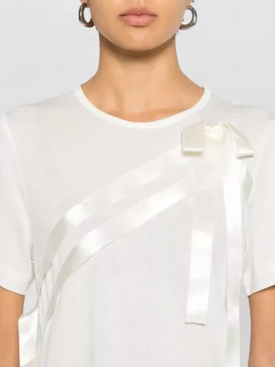 Simone Rocha Bow Sash Short-sleeve T-shirt In Neutral