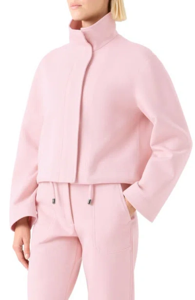 Akris Punto Boxy Wool Crop Jacket In Pink