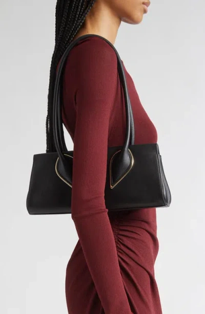 Christian Louboutin Venus Calf Leather Baguette Shoulder Bag In Black