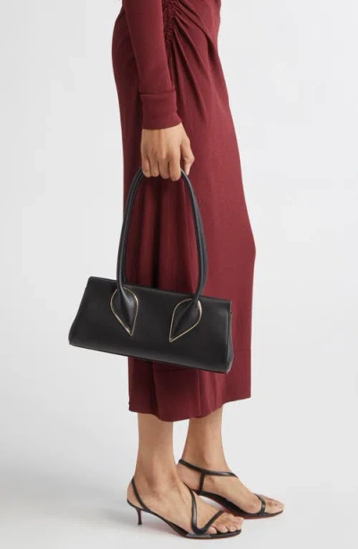 Christian Louboutin Venus Calf Leather Baguette Shoulder Bag In Black