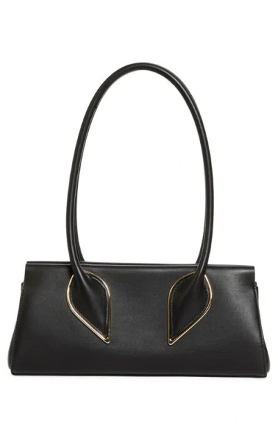 Christian Louboutin Venus Calf Leather Baguette Shoulder Bag In Black